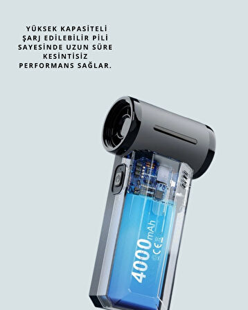 Yüksek Hızlı Kablosuz El Tipi Hava Üfleme Temizlik Cihazı