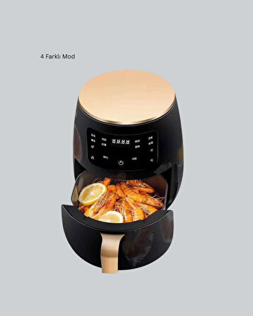 2400W Güçlü Airfryer 6L Yağsız Sağlıklı Pişirici LCD Dokunmatik