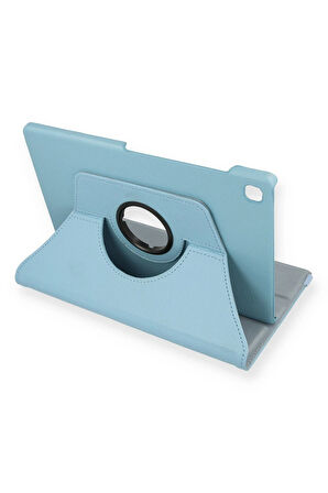 Samsung Galaxy P610 Tab S6 Lite 10.4 Kılıf 360 Tablet Deri Kılıf - Turkuaz-(5796