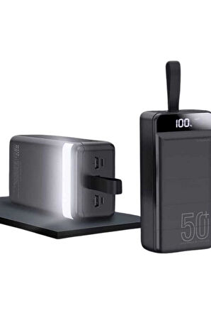 Powerbank Çoklu Şarj Girişi 50.000 Mah Taşınabilir Dijital Göstergeli