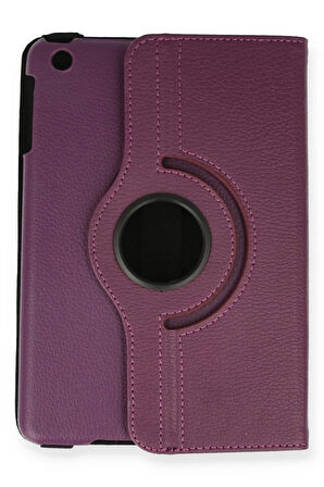 iPad Mini 1 Kılıf 360 Tablet Deri Kılıf - Mürdüm-(5796)