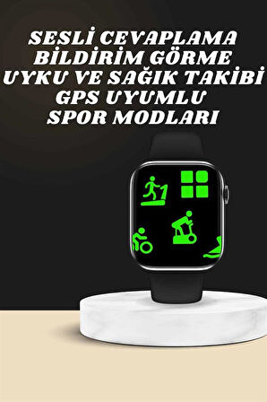 Akıllı Saat Wireless Şarj Yüksek Çözünürlüklü Müzik Dinleme Sesli Cevapla