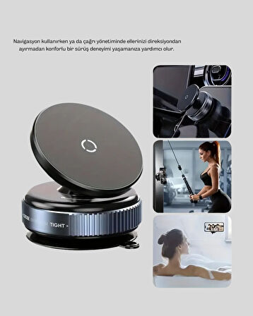Vakum Adsorpsiyonlu Manyetik Telefon Tutucu Güçlü N52 360° Evrensel Uyumluluk