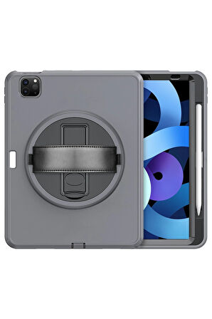 iPad Pro 11 (2018) Kılıf Hand Strap Tablet Kılıfı - Gri-(5796)