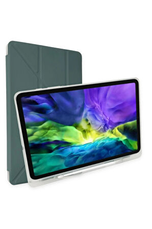 Xiaomi Redmi Pad Kılıf Kalemlikli Mars Tablet Kılıfı - Koyu Yeşil-(5796)