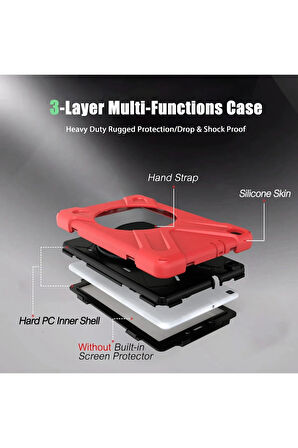 Samsung Galaxy T290 Tab A 8 Kılıf Amazing Tablet Kapak - Kırmızı-(5796)