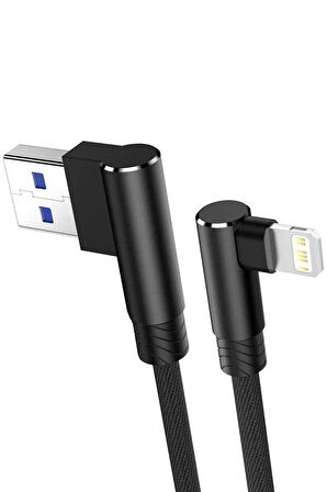 USB to Lightning 3M 2.4A Kablo - Siyah-(5796)