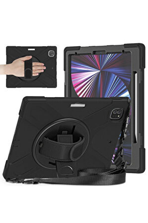 iPad Pro 12.9 (2020) Kılıf Amazing Tablet Kapak - Siyah-(5796)