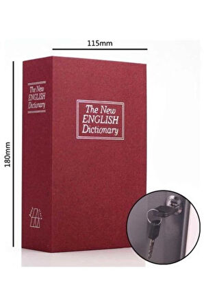 Kitap Görünümlü Gizli Kasa Büyük Boy Anahtarlı Kilitli Para Kasası