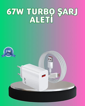 67 Watt Güçlü Turbo Şarj Aleti Samsung Note 10 Note 20 Uyumlu