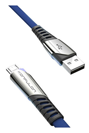 DC16 Micro USB Kablo 1M 2.4A - Mavi-(5796)