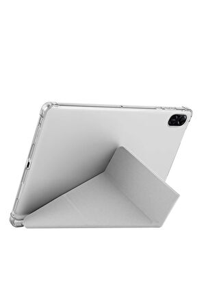Huawei Honor Pad V9 Kılıf Kalemlikli Mars Tablet Kılıfı - Gri-(5796)