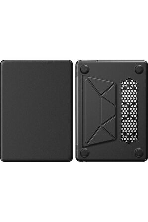 Macbook Air 15 2024 Macbook Deri Kapak - Siyah-(5796)