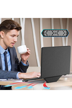 Macbook Air 15 2024 Macbook Deri Kapak - Siyah-(5796)