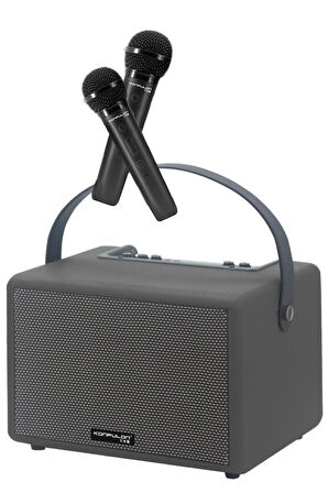 F32 2x50W Sürücülü 2 Adet Mikrofonlu BT 5.2 Kablosuz Hoparlör - Yeşil-(5796)