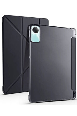 Xiaomi Redmi Pad SE 4G Kılıf Kalemlikli Mars Tablet Kılıfı - Siyah-(5796)