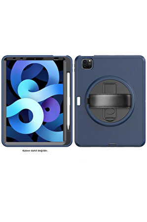 iPad Pro 11 (2018) Kılıf Hand Strap Tablet Kılıfı - Lacivert-(5796)