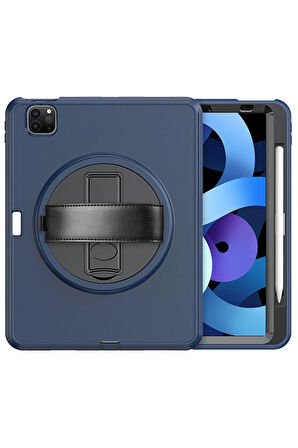 iPad Pro 11 (2018) Kılıf Hand Strap Tablet Kılıfı - Lacivert-(5796)