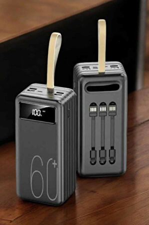 Powerbank 60.000 MAH 4 Portlu Uzun Şarj Süreli Dijital Göstergeli