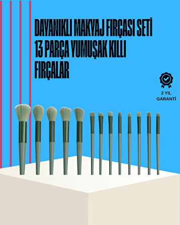 Taşınabilir Ergonomik Yapılı 13 Adet Fiber Kıllı Yüz ve Göz Makyaj Fırças?