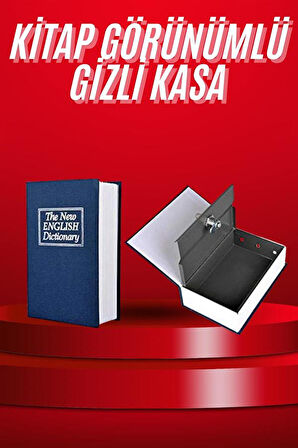 Kitap Görünümlü Gizli Kasa Büyük Boy Anahtarlı Kilitli Para Kasası