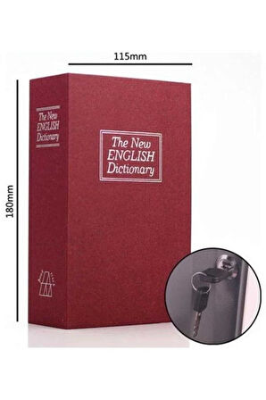 Kitap Görünümlü Gizli Kasa Büyük Boy Anahtarlı Kilitli Para Kasası