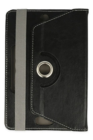 Universal 7 Kılıf 360 Tablet Deri Kılıf - Siyah-(5796)