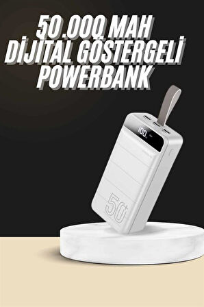 Hızlı Taşınabilir 50.000 Mah Powerbank Led Ekran Android ve İOS Uyumlu