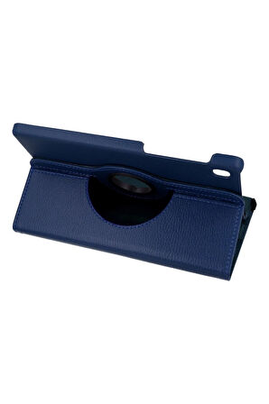 Samsung Galaxy T220 Tab A7 Lite 8.7 Kılıf 360 Tablet Deri Kılıf - Lacivert-(5796