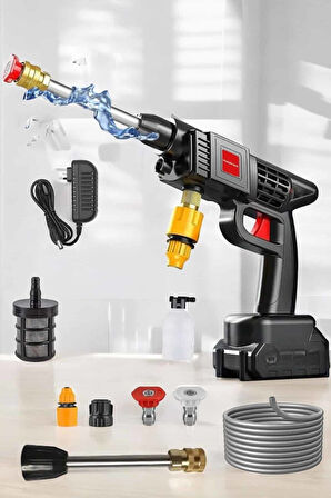 Şarjlı Oto Yıkama Tabancası Su Basınçlı Hazneli Bataryalı