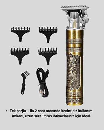 Profesyonel Çizik Tıraş Makinesi – T Çelik Bıçaklı 120 Dakika Şarjlı Kull