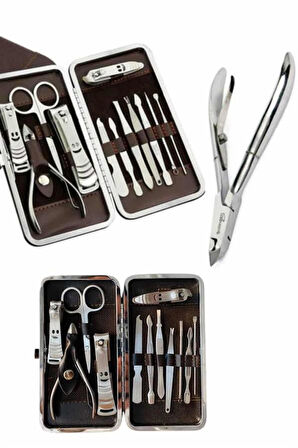 Tırnak Bakım Seti Tırnak Düzeltme Batık 12 Parça Çanta Tipi Manikür Pedikür