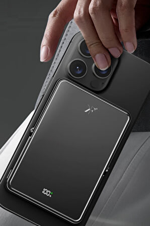 PW580 5.000 mAh 20W Type-C 15W Kablosuz Şarj 3W Saat Şarj ve 5W Kulaklık Şarj De