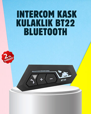 BT22 Motosiklet Kask İçi Bluetooth Kulaklık İnterkom Destekli