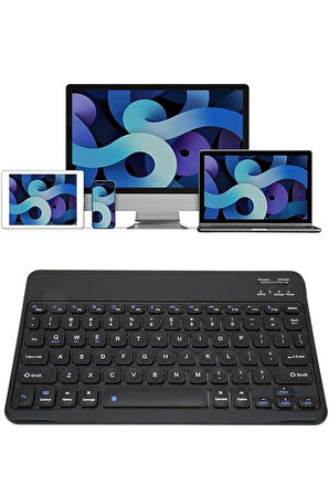 Bluetooth Şarj Edilebilir Mini Q Klavye Kablosuz Taşınabilir