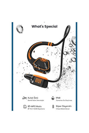 AS9 Suya Dayanıklı Bluetooth Kulaklık - Siyah-(5796)