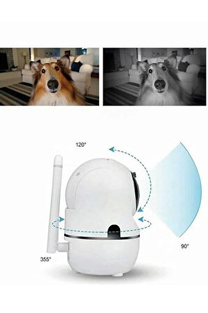 Kablosuz Wifi Destekli Akıllı Güvenlik Kamerası Hareket Sensörlü