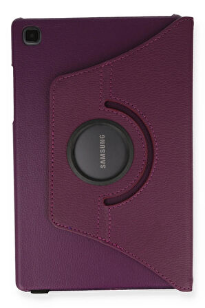 Samsung Galaxy Tab A7 10.4 Kılıf 360 Tablet Deri Kılıf - Mürdüm-(5796)