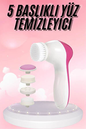 5 Başlıklı Titreşimli Cilt Temizleme Seti Canlandırıcı ve Onarıcı