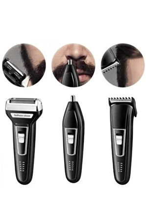 Tıraş Makinesi 3 Başlıklı T Başlıklı Hassas Ciltlere Özel Saç Sakal Vücut