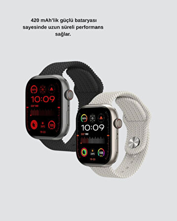Akıllı Saat Kablosuz Şarjlı Bluetooth 5.2 Arama Bildirim Sesli Asistan 420 mAh