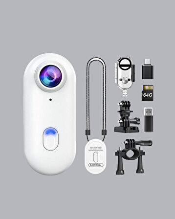 Kompakt 1080P Aksiyon Kamerası Suya Dayanıklı WiFi ve 120° Geniş Açı