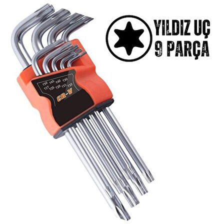 HSNET Yıldız Torx Combination 9 Parça Alyan Seti