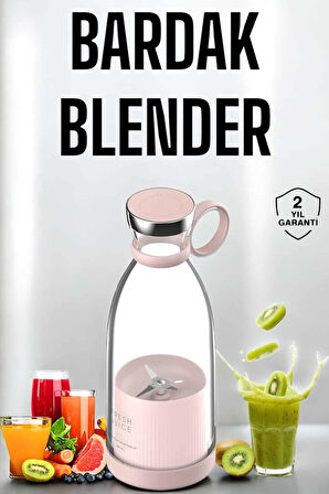 Bardak Blender Smoothie Meyve Sıkacağı Şarjlı Cam Taşınabilir