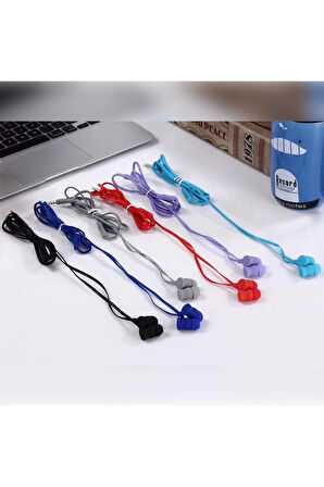 KR-207 Mıknatıslı Kablolu Kulaklık - Mavi-(5796)