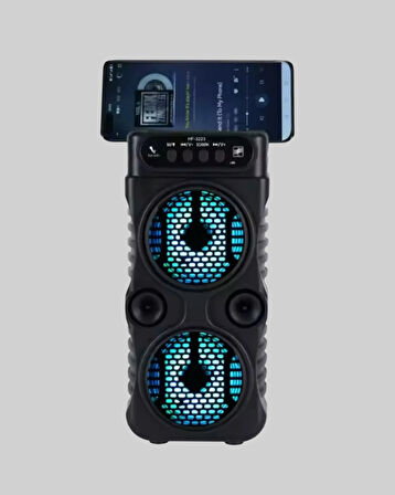 1200 mAh Şarjlı LED Işıklı Bluetooth Hoparlör – FM Radyolu Hafıza Kart Dest