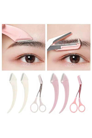 Taraklı Kaş Bıyık Makası Ve Kaş Ustura Seti Kaş Bıyık Tüy Alma Epilasyon A