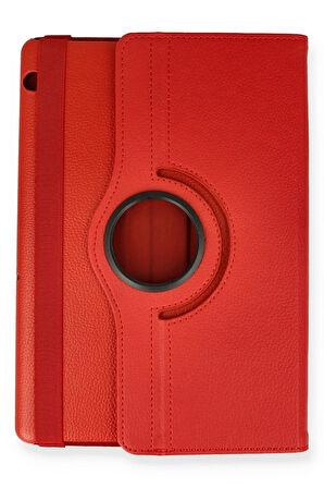 Huawei MediaPad T5 10 Kılıf 360 Tablet Deri Kılıf - Kırmızı-(5796)