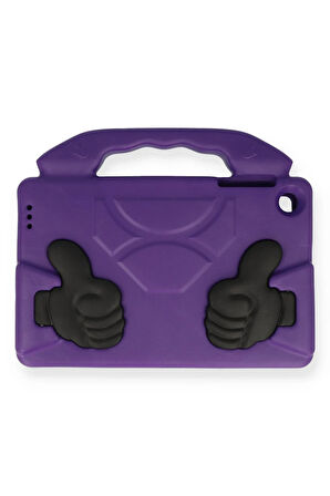 Samsung Galaxy T220 Tab A7 Lite 8.7 Kılıf Like Stantlı Tablet Silikon - Mor-(5796