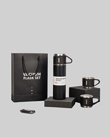 Paslanmaz Çelik Termos Seti | 500 ml Kapasite 6-12 Saat Isı Koruma Hediye Kutulu